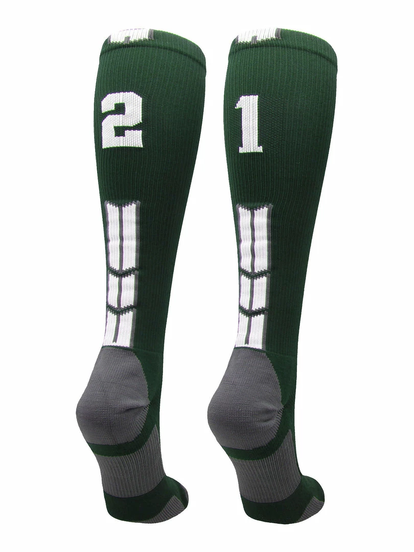 Best Pirce ๐ MadSportsStuff Dark Green Player ID Custom Number Over The Calf ๐งฆ Socks For ๐ฅ Softball โพ Baseball Football Boys And ๐ง Girls ๐ฅ Softball ๐งฆ Socks ๐คฉ 58 MadSportsStuff Dark Green Player ID Custom Number Over The Calf Socks For Softball Baseball Football Boys And Girls Softball Socks