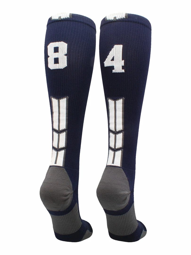 Best Sale ๐คฉ MadSportsStuff Navy Player ID Custom Number Over The Calf ๐งฆ Socks For ๐ฅ Softball โพ Baseball Football Boys And ๐ง Girls โจ 48 MadSportsStuff Navy Player ID Custom Number Over The Calf Socks For Softball Baseball Football Boys And Girls