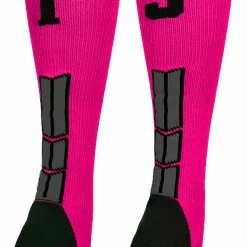 Discount ๐ฅ MadSportsStuff Neon Pink And Black Player ID Custom Number Over The Calf ๐งฆ Socks For ๐ฅ Softball โพ Baseball Football Boys And ๐ง Girls โพ Baseball ๐งฆ Socks ๐ 171 MadSportsStuff Neon Pink And Black Player ID Custom Number Over The Calf Socks For Softball Baseball Football Boys And Girls Baseball Socks