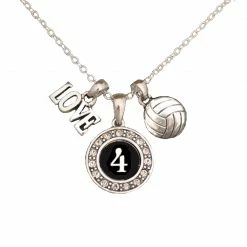 MadSportsStuff Jewelry Girls Volleyball Necklace With Jersey Number (Available In 39 Numbers)
