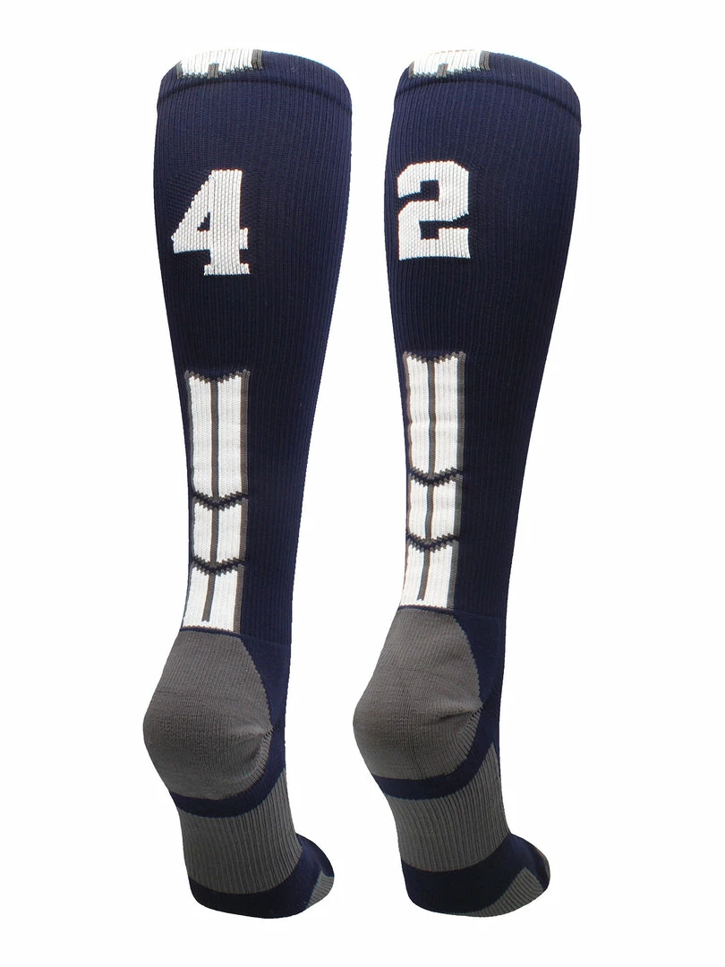 Best Sale ๐คฉ MadSportsStuff Navy Player ID Custom Number Over The Calf ๐งฆ Socks For ๐ฅ Softball โพ Baseball Football Boys And ๐ง Girls โจ 90 MadSportsStuff Navy Player ID Custom Number Over The Calf Socks For Softball Baseball Football Boys And Girls