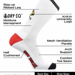 Hot Sale ✔️ TCK Louisville Cardinals 🧦 Socks Basic Crew White 🧦 Socks All Schools 🥰 6 TCK Louisville Cardinals Socks Basic Crew White Socks All Schools
