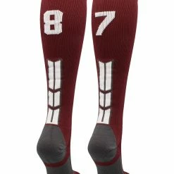 Best Sale ๐ MadSportsStuff ๐ฅ Softball ๐งฆ Socks Maroon Player ID Custom Number Over The Calf ๐งฆ Socks For ๐ฅ Softball โพ Baseball Football Boys And ๐ง Girls ๐คฉ 146 MadSportsStuff Softball Socks Maroon Player ID Custom Number Over The Calf Socks For Softball Baseball Football Boys And Girls