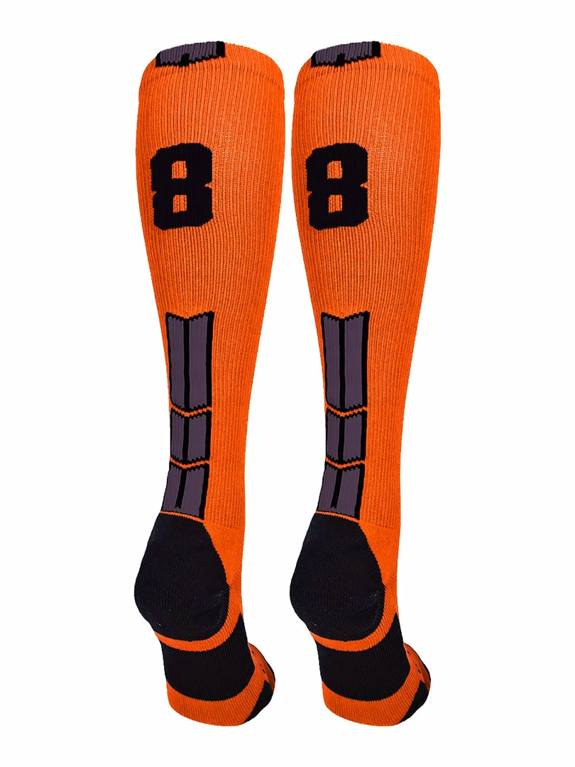 Best Sale ๐ MadSportsStuff ๐ฅ Softball ๐งฆ Socks Orange And Black Player ID Custom Number Over The Calf ๐งฆ Socks For ๐ฅ Softball โพ Baseball Football Boys And ๐ง Girls โญ 42 MadSportsStuff Softball Socks Orange And Black Player ID Custom Number Over The Calf Socks For Softball Baseball Football Boys And Girls