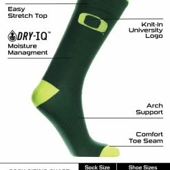 TCK Oregon Ducks Dress Socks Dean's List Crew Length Socks All Schools