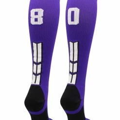 New โ๏ธ MadSportsStuff Purple Player ID Custom Number Over The Calf ๐งฆ Socks For ๐ฅ Softball โพ Baseball Football Boys And ๐ง Girls ๐ 155 MadSportsStuff Purple Player ID Custom Number Over The Calf Socks For Softball Baseball Football Boys And Girls