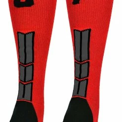Budget ๐ฏ MadSportsStuff Red And Black Player ID Custom Number Over The Calf ๐งฆ Socks For ๐ฅ Softball โพ Baseball Football Boys And ๐ง Girls โพ Baseball ๐งฆ Socks ๐ 128 MadSportsStuff Red And Black Player ID Custom Number Over The Calf Socks For Softball Baseball Football Boys And Girls Baseball Socks