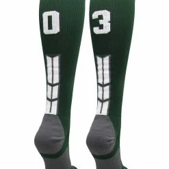 Hot Sale โ๏ธ MadSportsStuff Dark Green Player ID Custom Number Over The Calf ๐งฆ Socks For ๐ฅ Softball โพ Baseball Football Boys And ๐ง Girls ๐ 181 MadSportsStuff Dark Green Player ID Custom Number Over The Calf Socks For Softball Baseball Football Boys And Girls