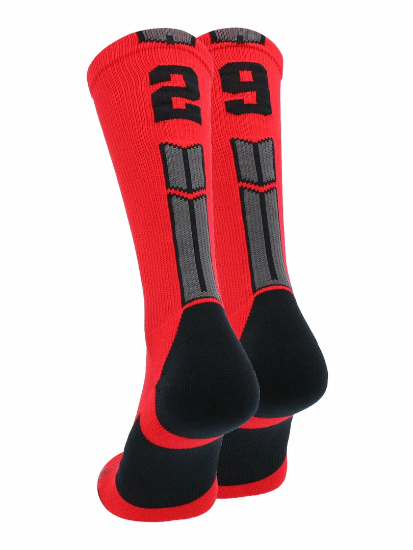 Promo ๐ MadSportsStuff Red And Black Player ID Custom Number Crew ๐งฆ Socks For ๐ Basketball Lacrosse Volleyball Boys And ๐ง Girls Volleyball ๐งฆ Socks โจ 100 MadSportsStuff Red And Black Player ID Custom Number Crew Socks For Basketball Lacrosse Volleyball Boys And Girls Volleyball Socks