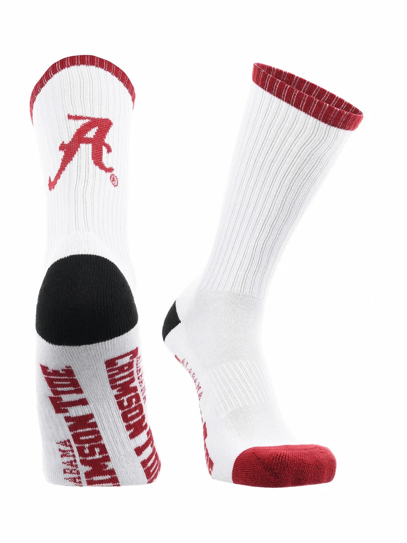 Flash Sale ๐ TCK Alabama Crimson Tide ๐งฆ Socks Basic Crew White ๐งฆ Socks All Schools ๐ 4 TCK Alabama Crimson Tide Socks Basic Crew White Socks All Schools