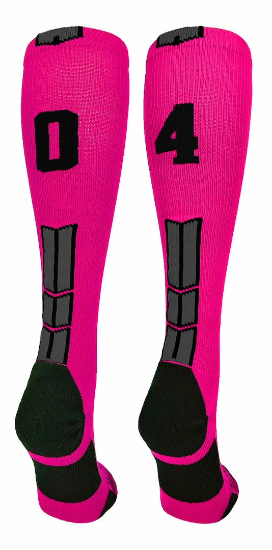 Discount ๐ฅ MadSportsStuff Neon Pink And Black Player ID Custom Number Over The Calf ๐งฆ Socks For ๐ฅ Softball โพ Baseball Football Boys And ๐ง Girls โพ Baseball ๐งฆ Socks ๐ 75 MadSportsStuff Neon Pink And Black Player ID Custom Number Over The Calf Socks For Softball Baseball Football Boys And Girls Baseball Socks