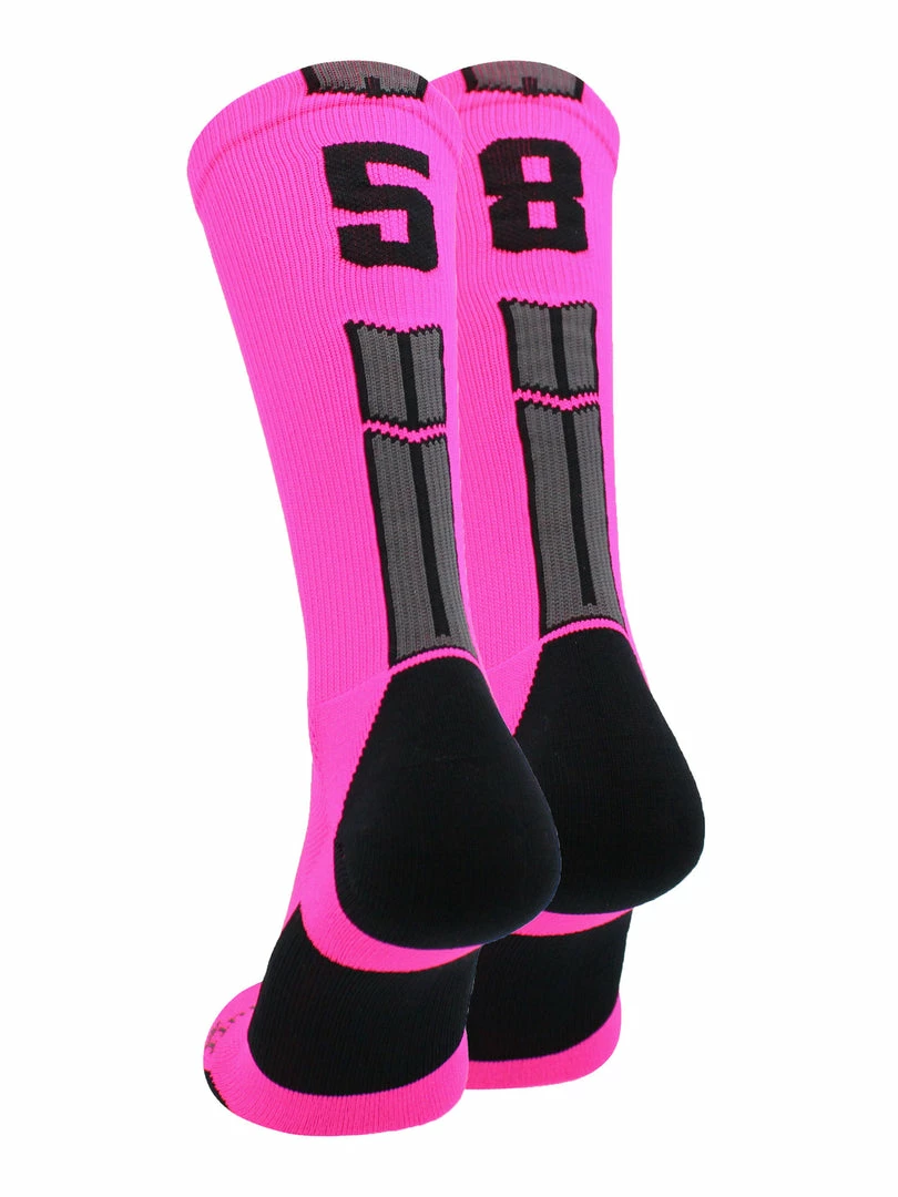 Buy โจ MadSportsStuff Neon Pink And Black Player ID Custom Number Crew ๐งฆ Socks For ๐ Basketball Lacrosse Volleyball Boys And ๐ง Girls ๐ 21 MadSportsStuff Neon Pink And Black Player ID Custom Number Crew Socks For Basketball Lacrosse Volleyball Boys And Girls