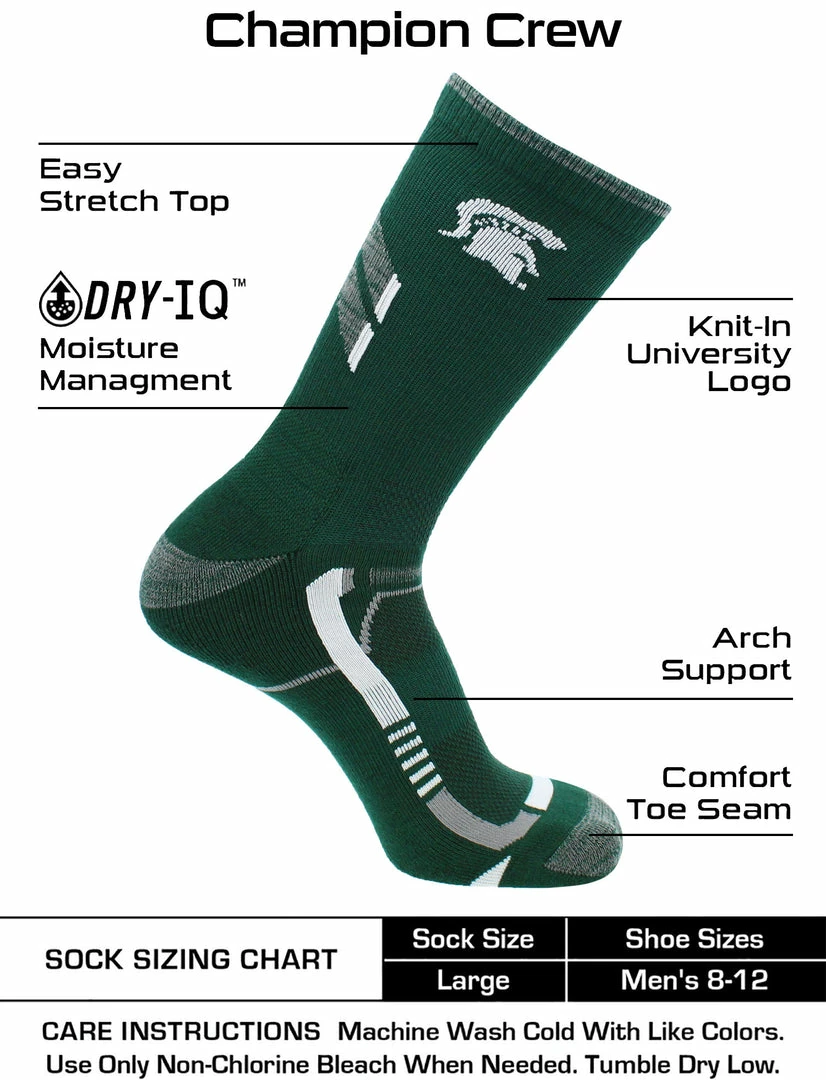Outlet ๐ TCK All Schools Michigan State Spartans ๐งฆ Socks Michigan State University Spartans Champion Crew ๐งฆ Socks ๐งจ 3 TCK All Schools Michigan State Spartans Socks Michigan State University Spartans Champion Crew Socks