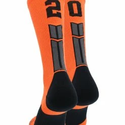 Brand new 😀 MadSportsStuff Orange And Black Player ID Custom Number Crew 🧦 Socks For 🏀 Basketball Lacrosse Volleyball Boys And 👧 Girls 🤩 162 MadSportsStuff Orange And Black Player ID Custom Number Crew Socks For Basketball Lacrosse Volleyball Boys And Girls