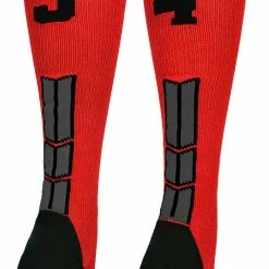 Budget ๐ฏ MadSportsStuff Red And Black Player ID Custom Number Over The Calf ๐งฆ Socks For ๐ฅ Softball โพ Baseball Football Boys And ๐ง Girls โพ Baseball ๐งฆ Socks ๐ 201 MadSportsStuff Red And Black Player ID Custom Number Over The Calf Socks For Softball Baseball Football Boys And Girls Baseball Socks