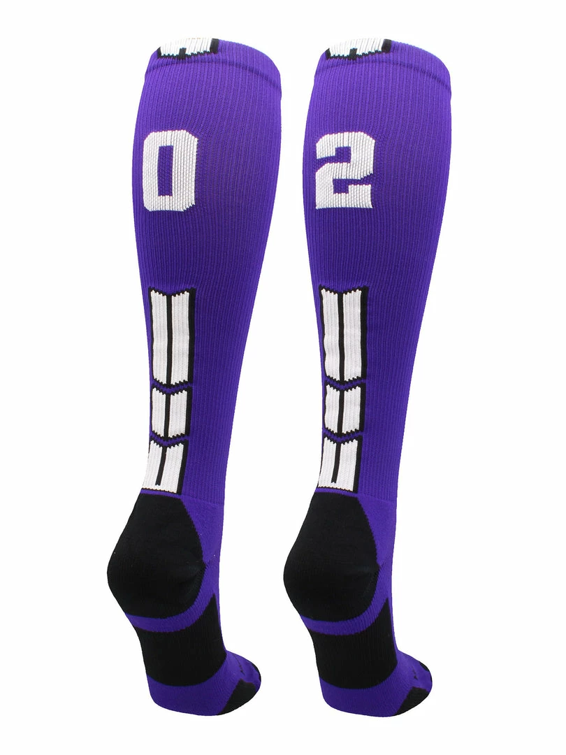 New โ๏ธ MadSportsStuff Purple Player ID Custom Number Over The Calf ๐งฆ Socks For ๐ฅ Softball โพ Baseball Football Boys And ๐ง Girls ๐ 77 MadSportsStuff Purple Player ID Custom Number Over The Calf Socks For Softball Baseball Football Boys And Girls