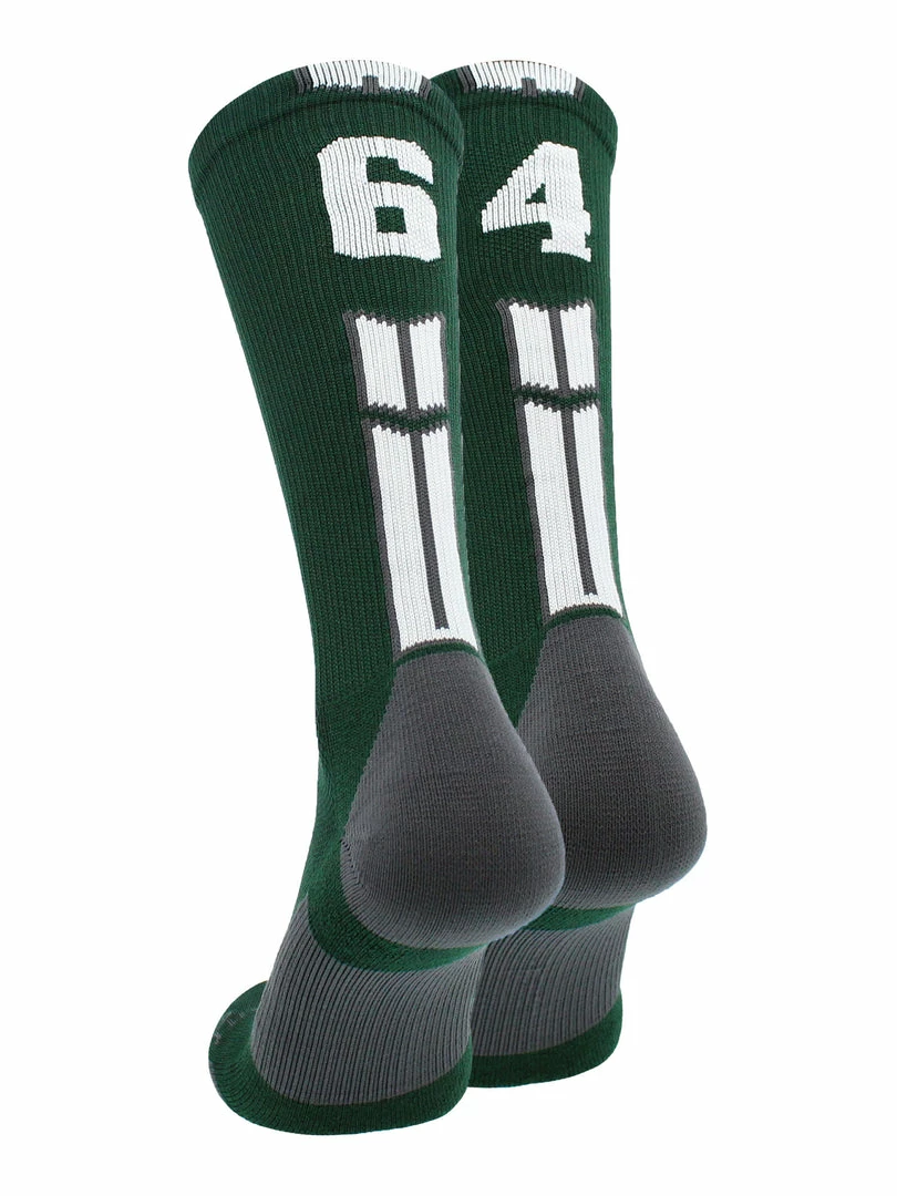 Buy โ๏ธ MadSportsStuff Dark Green Player ID Custom Number Crew ๐งฆ Socks For ๐ Basketball Lacrosse Volleyball Boys And ๐ง Girls ๐ 15 MadSportsStuff Dark Green Player ID Custom Number Crew Socks For Basketball Lacrosse Volleyball Boys And Girls