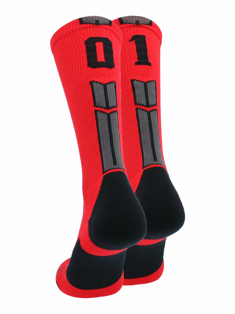 Promo ๐ MadSportsStuff Red And Black Player ID Custom Number Crew ๐งฆ Socks For ๐ Basketball Lacrosse Volleyball Boys And ๐ง Girls Volleyball ๐งฆ Socks โจ 77 MadSportsStuff Red And Black Player ID Custom Number Crew Socks For Basketball Lacrosse Volleyball Boys And Girls Volleyball Socks