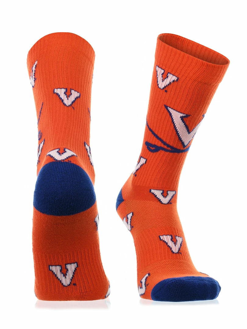 Wholesale ๐ TCK Virginia Cavaliers ๐งฆ Socks Crew Length Sock Mayhem All Schools ๐ฅ 4 TCK Virginia Cavaliers Socks Crew Length Sock Mayhem All Schools