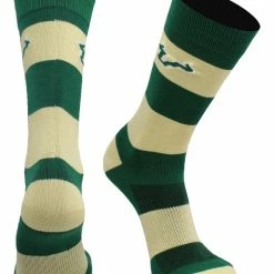 TCK USF Bulls Socks Game Day Striped Crew Socks All Schools