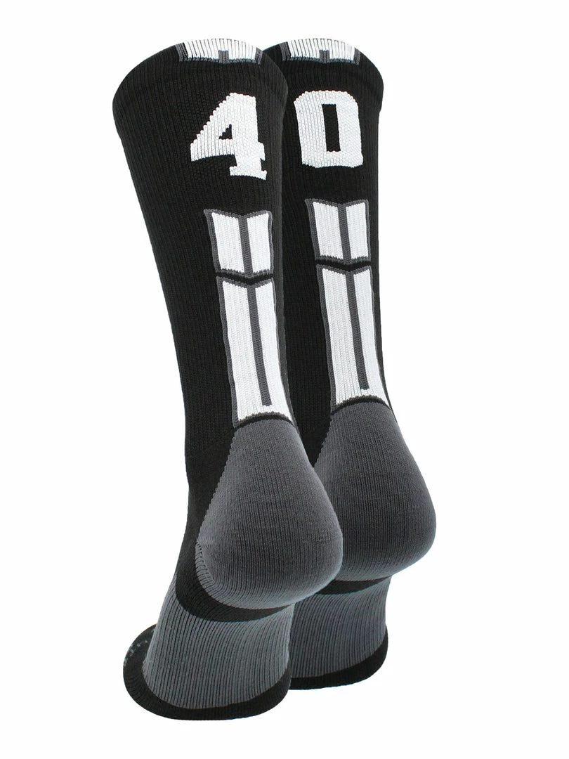 Buy โญ MadSportsStuff Black Player ID Custom Number Crew ๐งฆ Socks For ๐ Basketball Lacrosse Volleyball Boys And ๐ง Girls ๐ 89 MadSportsStuff Black Player ID Custom Number Crew Socks For Basketball Lacrosse Volleyball Boys And Girls