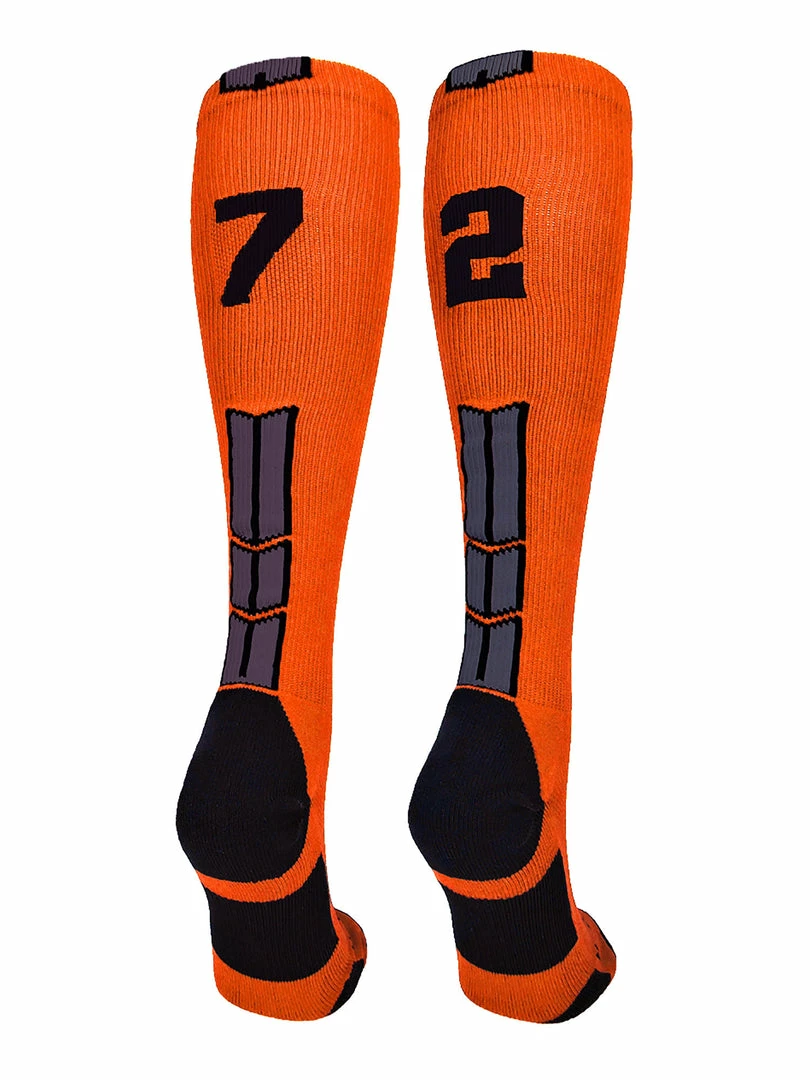 Best Sale ๐ MadSportsStuff ๐ฅ Softball ๐งฆ Socks Orange And Black Player ID Custom Number Over The Calf ๐งฆ Socks For ๐ฅ Softball โพ Baseball Football Boys And ๐ง Girls โญ 8 MadSportsStuff Softball Socks Orange And Black Player ID Custom Number Over The Calf Socks For Softball Baseball Football Boys And Girls