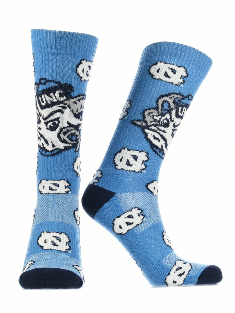 New ⭐ TCK North Carolina Tar 👠 Heels 🧦 Socks Crew Length Sock Mayhem ❤️ 2 TCK North Carolina Tar Heels Socks Crew Length Sock Mayhem