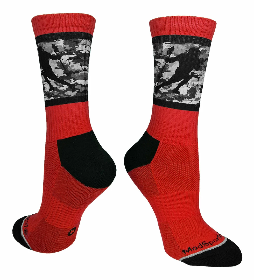 Discount ✔️ MadSportsStuff Lacrosse 🧦 Socks With Player On Camo Background Crew 🧦 Socks (multiple Colors) ✔️ 11 MadSportsStuff Lacrosse Socks With Player On Camo Background Crew Socks (multiple Colors)