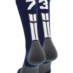 MadSportsStuff Navy Player ID Custom Number Crew Socks For Basketball Lacrosse Volleyball Boys And Girls