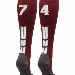 Best Sale ๐ MadSportsStuff ๐ฅ Softball ๐งฆ Socks Maroon Player ID Custom Number Over The Calf ๐งฆ Socks For ๐ฅ Softball โพ Baseball Football Boys And ๐ง Girls ๐คฉ 134 MadSportsStuff Softball Socks Maroon Player ID Custom Number Over The Calf Socks For Softball Baseball Football Boys And Girls