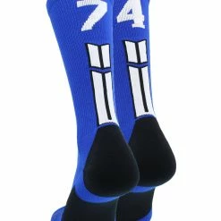 MadSportsStuff Royal Player ID Custom Number Crew Socks For Basketball Lacrosse Volleyball Boys And Girls