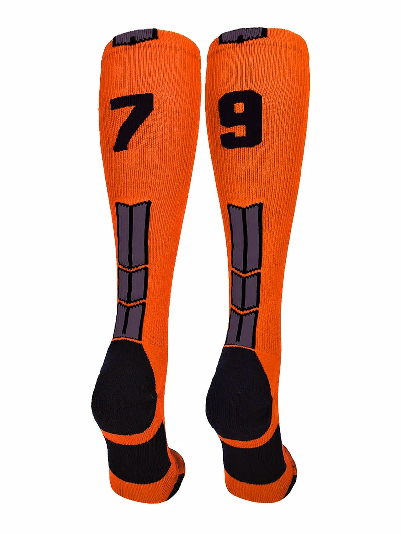 Best Sale ๐ MadSportsStuff ๐ฅ Softball ๐งฆ Socks Orange And Black Player ID Custom Number Over The Calf ๐งฆ Socks For ๐ฅ Softball โพ Baseball Football Boys And ๐ง Girls โญ 51 MadSportsStuff Softball Socks Orange And Black Player ID Custom Number Over The Calf Socks For Softball Baseball Football Boys And Girls