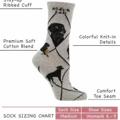 Flash Sale ⭐ WHD Crazy 🧦 Socks - Crew Black Lab 🧦 Socks For 👩 Women Gift For 🦮 Dog Lovers 🤩 8 WHD Crazy Socks - Crew Black Lab Socks For Women Gift For Dog Lovers