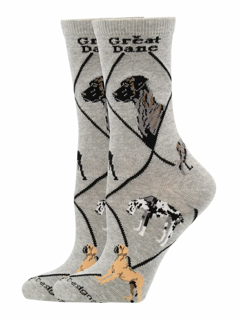 Discount ๐ WHD Crazy ๐งฆ Socks - Crew Great Dane ๐งฆ Socks For ๐ฉ Women Gift For ๐ Dog Lovers ๐ 2 WHD Crazy Socks - Crew Great Dane Socks For Women Gift For Dog Lovers