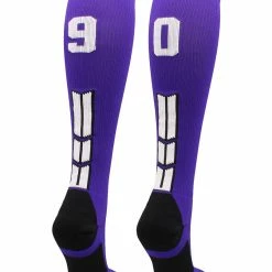 New โ๏ธ MadSportsStuff Purple Player ID Custom Number Over The Calf ๐งฆ Socks For ๐ฅ Softball โพ Baseball Football Boys And ๐ง Girls ๐ 145 MadSportsStuff Purple Player ID Custom Number Over The Calf Socks For Softball Baseball Football Boys And Girls
