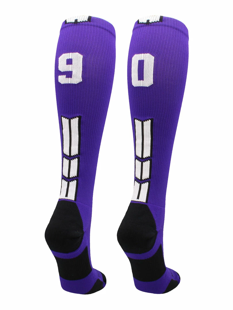New โ๏ธ MadSportsStuff Purple Player ID Custom Number Over The Calf ๐งฆ Socks For ๐ฅ Softball โพ Baseball Football Boys And ๐ง Girls ๐ 40 MadSportsStuff Purple Player ID Custom Number Over The Calf Socks For Softball Baseball Football Boys And Girls