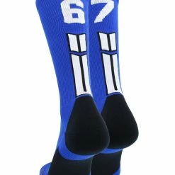 MadSportsStuff Royal Player ID Custom Number Crew Socks For Basketball Lacrosse Volleyball Boys And Girls