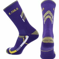 TCK All Schools LSU Tigers Socks Louisiana State University Tigers Champion Crew Socks