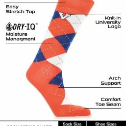 Cheap ๐คฉ TCK Virginia Cavaliers Argyle ๐ Dress ๐งฆ Socks NCAA Fanwear Crew Length ๐ 6 TCK Virginia Cavaliers Argyle Dress Socks NCAA Fanwear Crew Length