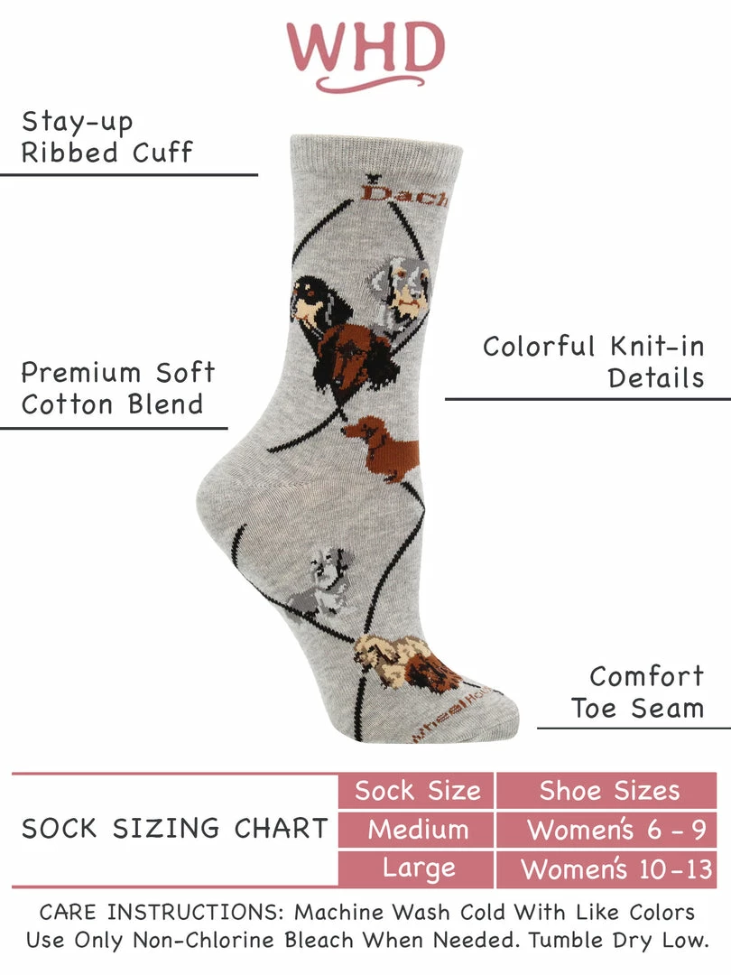 Cheap ๐ WHD Crazy ๐งฆ Socks - Crew Dachshund ๐งฆ Socks For ๐ฉ Women Gift For ๐ Dog Lovers โจ 3 WHD Crazy Socks - Crew Dachshund Socks For Women Gift For Dog Lovers
