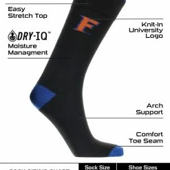 TCK Florida Gators Dress Socks Dean's List Crew Length Socks All Schools