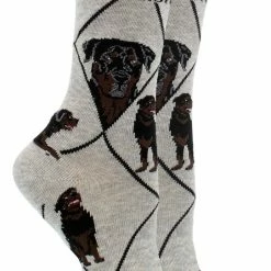 WHD Crazy Socks - Crew Rottweiler Socks For Women Gift For Dog Lovers