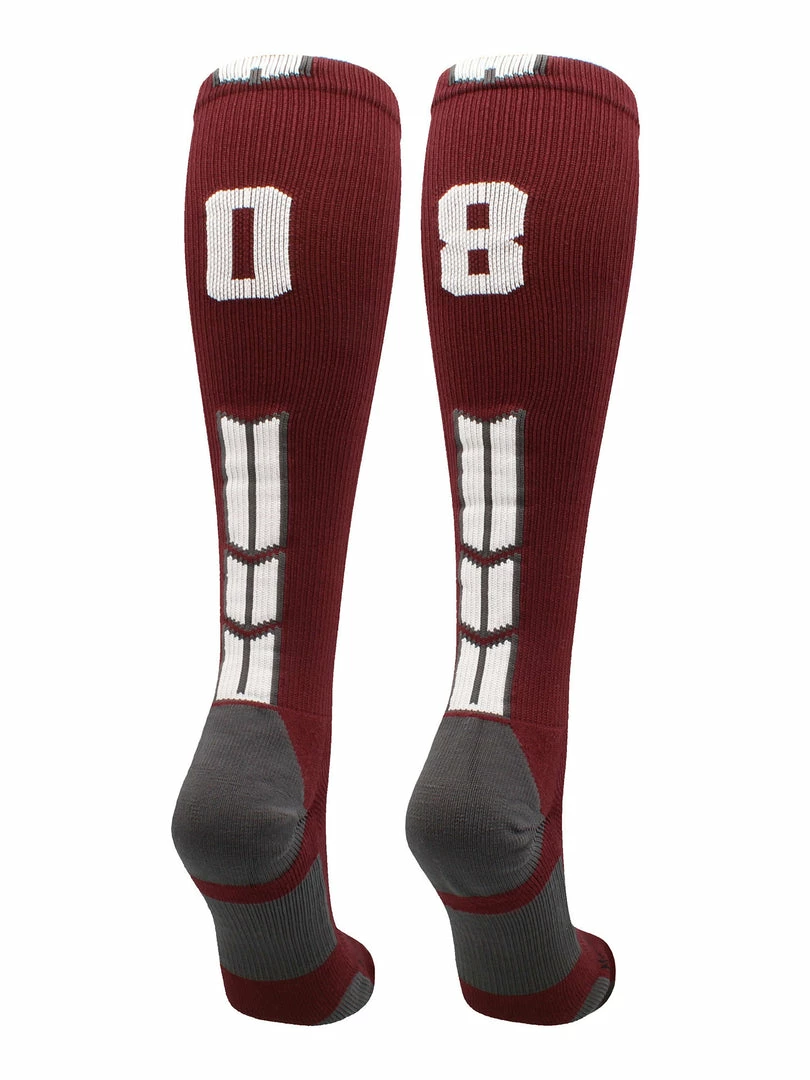 Best Sale ๐ MadSportsStuff ๐ฅ Softball ๐งฆ Socks Maroon Player ID Custom Number Over The Calf ๐งฆ Socks For ๐ฅ Softball โพ Baseball Football Boys And ๐ง Girls ๐คฉ 70 MadSportsStuff Softball Socks Maroon Player ID Custom Number Over The Calf Socks For Softball Baseball Football Boys And Girls