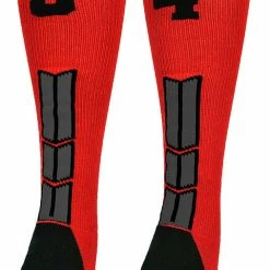 New ๐ MadSportsStuff Red And Black Player ID Custom Number Over The Calf ๐งฆ Socks For ๐ฅ Softball โพ Baseball Football Boys And ๐ง Girls โพ Baseball ๐งฆ Socks ๐ 131 MadSportsStuff Red And Black Player ID Custom Number Over The Calf Socks For Softball Baseball Football Boys And Girls Baseball Socks