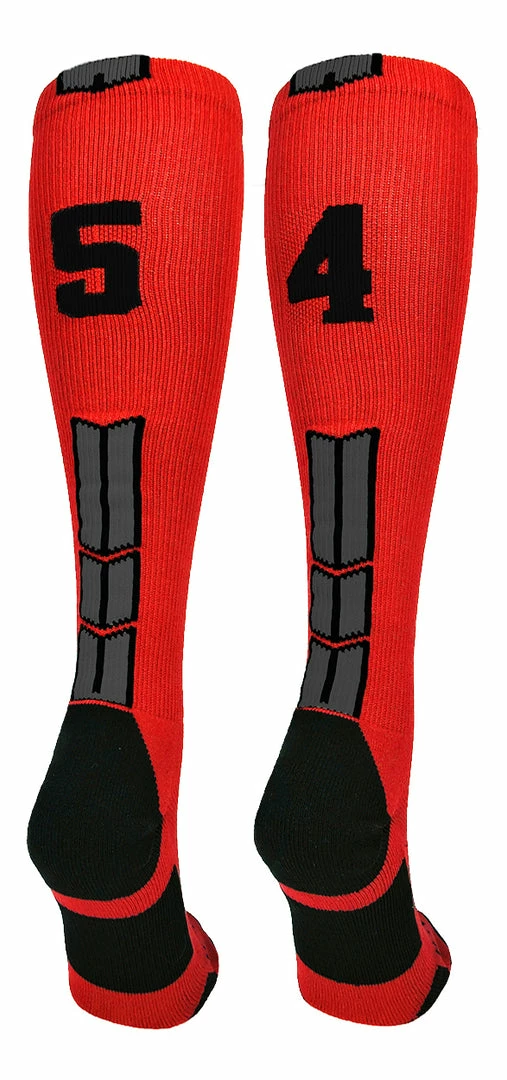 Budget ๐ฏ MadSportsStuff Red And Black Player ID Custom Number Over The Calf ๐งฆ Socks For ๐ฅ Softball โพ Baseball Football Boys And ๐ง Girls โพ Baseball ๐งฆ Socks ๐ 26 MadSportsStuff Red And Black Player ID Custom Number Over The Calf Socks For Softball Baseball Football Boys And Girls Baseball Socks