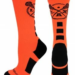 MadSportsStuff LAX Lacrosse Socks With Lacrosse Sticks Athletic Crew Socks (multiple Colors)