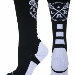 MadSportsStuff LAX Lacrosse Socks With Lacrosse Sticks Athletic Crew Socks (multiple Colors)