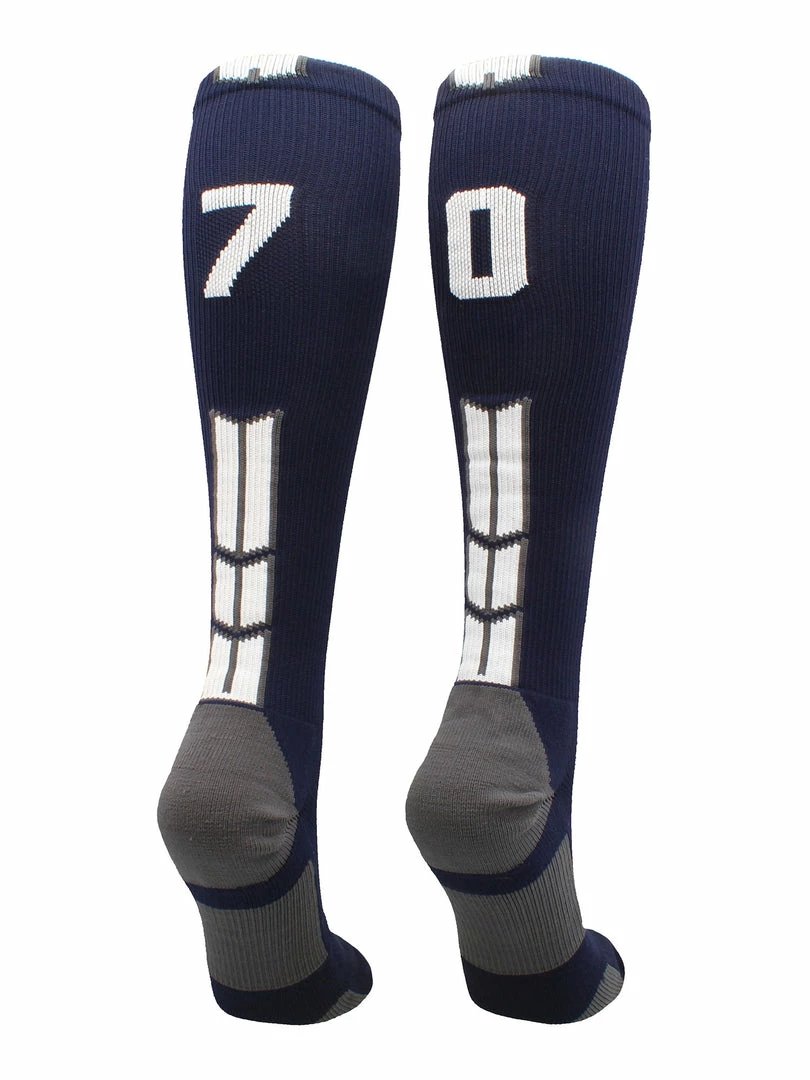 Best Sale ๐คฉ MadSportsStuff Navy Player ID Custom Number Over The Calf ๐งฆ Socks For ๐ฅ Softball โพ Baseball Football Boys And ๐ง Girls โจ 12 MadSportsStuff Navy Player ID Custom Number Over The Calf Socks For Softball Baseball Football Boys And Girls