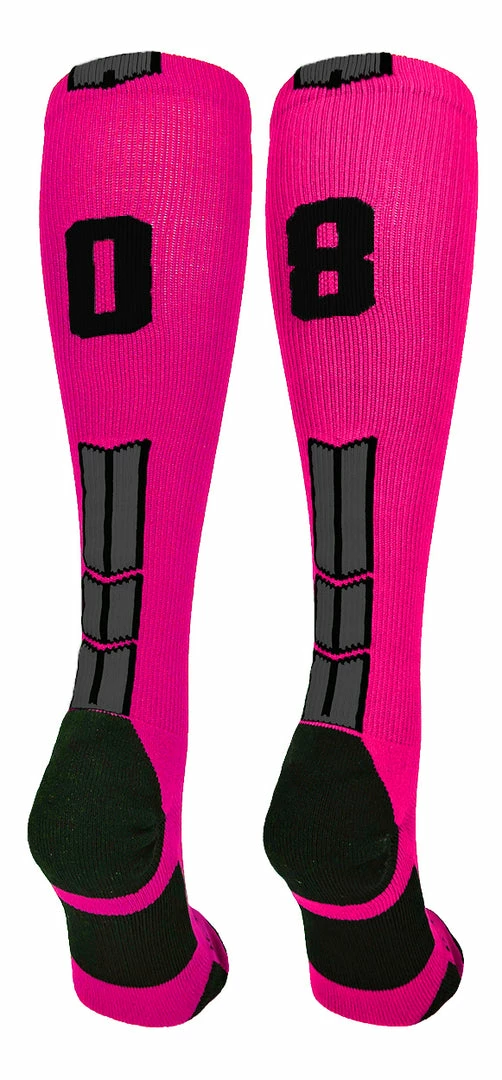 Best Sale ๐ MadSportsStuff โพ Baseball ๐งฆ Socks Neon Pink And Black Player ID Custom Number Over The Calf ๐งฆ Socks For ๐ฅ Softball โพ Baseball Football Boys And ๐ง Girls โจ 71 MadSportsStuff Baseball Socks Neon Pink And Black Player ID Custom Number Over The Calf Socks For Softball Baseball Football Boys And Girls