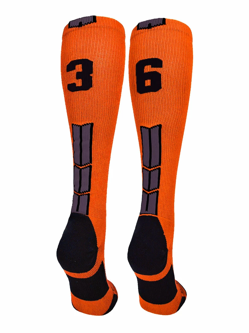 Best Sale ๐ MadSportsStuff ๐ฅ Softball ๐งฆ Socks Orange And Black Player ID Custom Number Over The Calf ๐งฆ Socks For ๐ฅ Softball โพ Baseball Football Boys And ๐ง Girls โญ 105 MadSportsStuff Softball Socks Orange And Black Player ID Custom Number Over The Calf Socks For Softball Baseball Football Boys And Girls